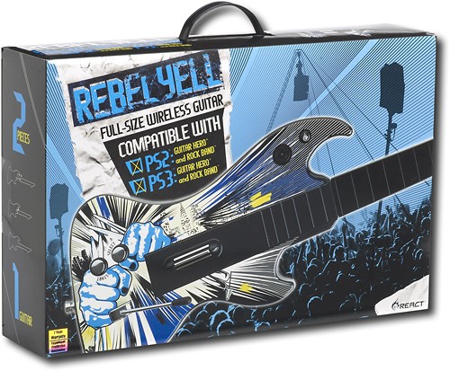 גיטרה אלחוטית לפלייסטיישן REBEL YELL Full Size Wireless Guitar PS 2 thumbnail