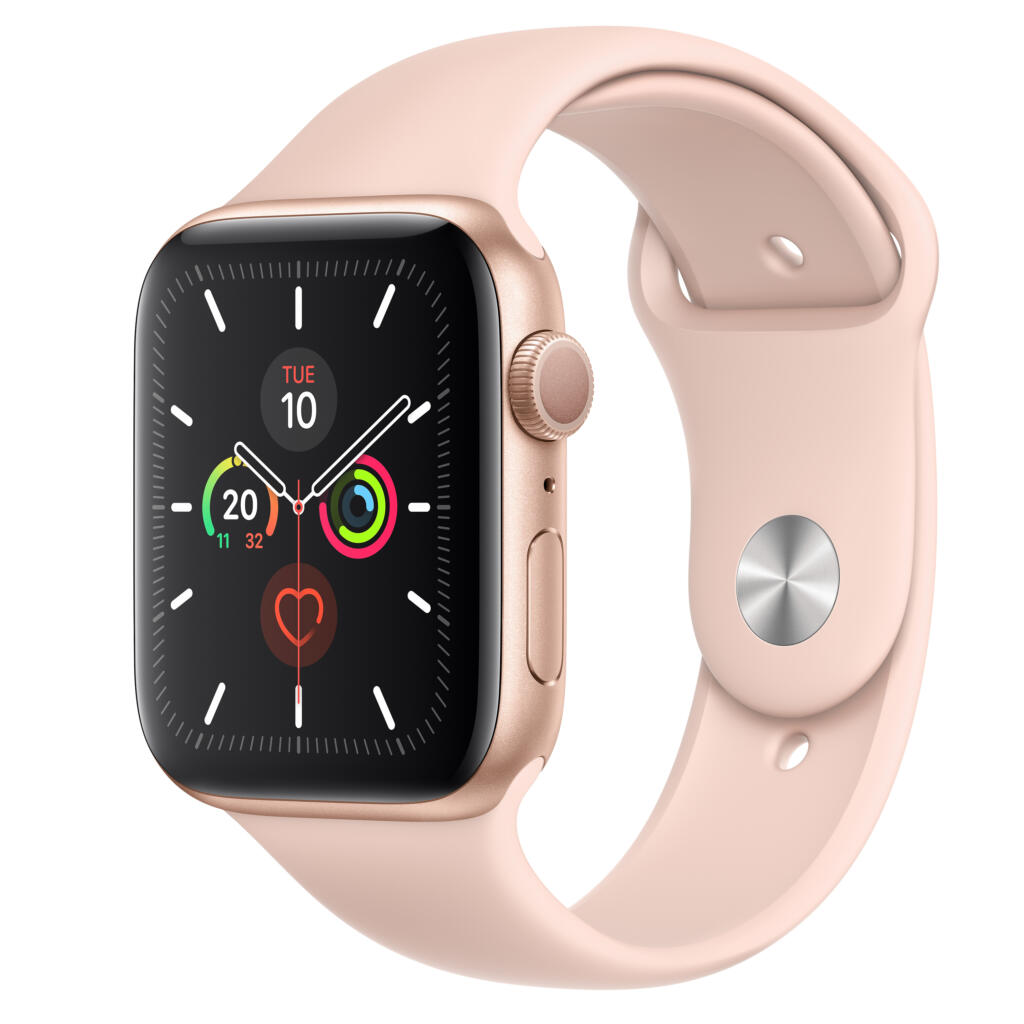 שעון חכם ורוד Apple Watch Series 5 GPS 44mm Gold Aluminum Case with Pink Sand Sport Band thumbnail